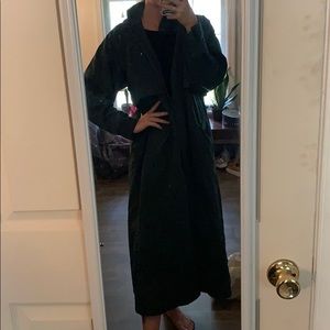 Vintage emerald green trench raincoat
